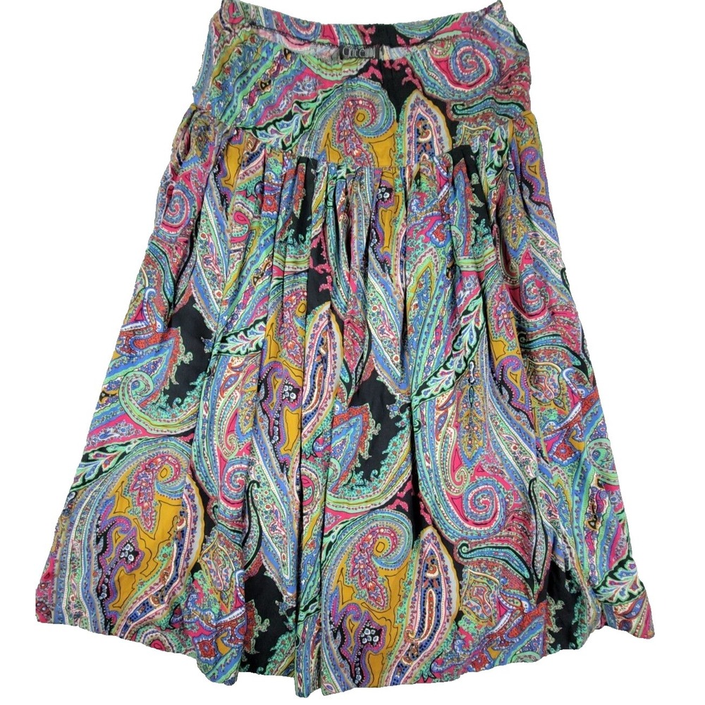 Gene Ewing Womens‎ Skirt Paisley Small Made IN USA Multicolor